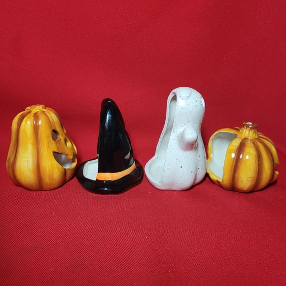 Halloween Votive Candle Holders Witch Hat Ghost Pumpkins...